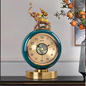 客厅座钟静音台钟家用台式钟表摆件桌面时钟复古个性时钟简约坐钟