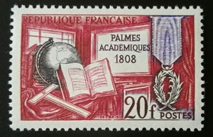 法国邮票1959年第一教育勋章颁发150周年地球1全新雕刻版