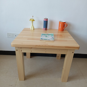 全实木儿童学习桌椅幼儿园桌子家用多功能简易写字小书桌松木方桌