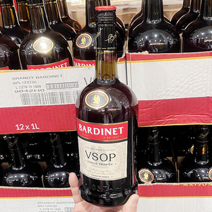 开市客Costco法国原瓶进口洋酒BARDINET VSOP必得利白兰地1L×1瓶