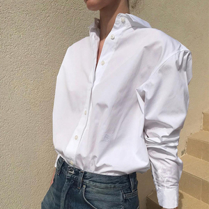 现货 瑞典 Toteme capri 经典款立体袖廓形衬衫 纯白色衬衣女素雅