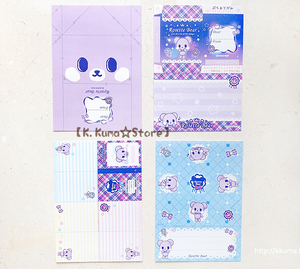 【日本色纸便签分装】Rosette Bear 紫色小熊 折纸便签 4枚分装