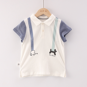 【好】商场专柜品牌折扣童装夏季新款纯棉舒适假两件短袖T恤2C059