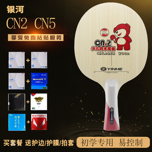 包邮套餐银河CN-2 CN2纯木CN1初学者碳素儿童训练乒乓球底板球拍