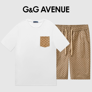 G＆GAVENUE男士夏天套装运动短裤短袖男品牌时尚夏季薄款潮牌休闲