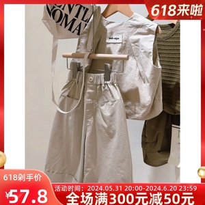 儿童春装套装2024夏季韩系时髦洋气男女童帅气炸街背心裤子两件套