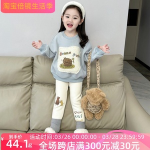 2023冬季韩系女童羊羔绒卫衣女宝宝可爱卡通加绒加厚保暖毛毛上衣