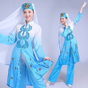 新款俄罗斯保安族撒拉族东乡族服装女装舞蹈演出56个少数民族服饰