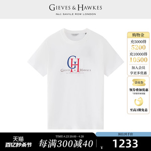 GIEVES&HAWKES/君皇仕GH多彩全棉大LOGO短袖情侣T恤衫 G4570EI011