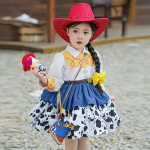 女童翠丝裙子儿童迪斯尼洛丽塔公主裙玩具总动员胡迪牛仔cos服装