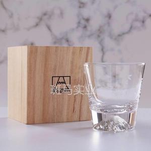 日式原创富士山杯雪山杯烈玻璃杯家用威士忌酒杯江户硝子水杯.议