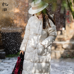 【358元区】白色连帽羽绒服女冬季中长款2023新款加厚白鸭绒棉服
