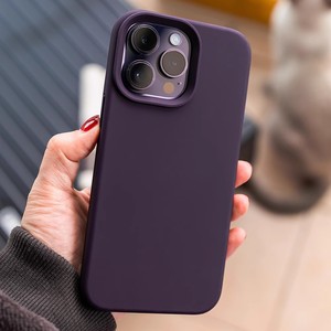 暗紫色液态硅胶适用苹果15promax手机壳iphone14pro保护套ip13的镜头全包十四新款凹槽12简约11por纯色男女款