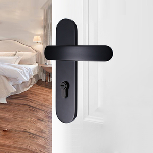 汇泰龙静音门锁室内卧室现代简约房门锁铝木门黑色门锁通用型锁具