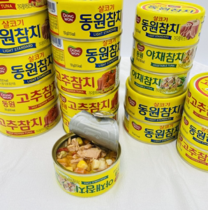 韩国原装进口东远原味油浸金枪鱼罐头辣白菜汤用蔬菜金枪鱼3罐
