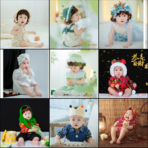 2024年主题新款儿童摄影服装影楼婴儿百天周岁艺术写真拍照相1岁