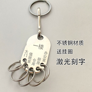 不锈钢定制吊牌宾馆牌房东钥匙激光标刻家用挂扣房间号房门钥匙号