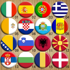 南欧洲国家国旗徽章 意大利西班牙葡萄牙希腊克罗地亚梵蒂冈等