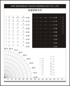 标准菲林卡尺品检专用线径比对卡量角器角度测量椭圆空心点对比