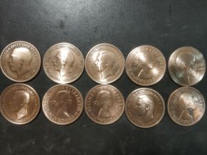 英國1便士 不列颠女神 31mm大铜币十个一組