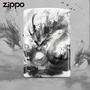 zippo打火机正版 中国风水墨龙 官方正品zipoo男士防风龙战于野