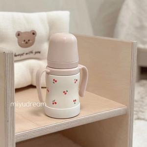 韩国格罗咪咪吸管杯婴幼儿童不锈钢保温杯宝宝学饮杯6个月喝奶瓶