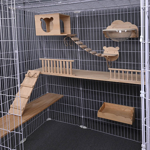 猫笼獒运自由空间剑麻猫抓柱实木平台跳板爬梯猫窝宠物床猫墙定制