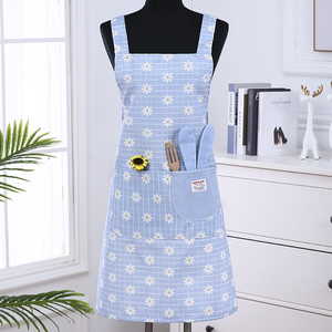 围裙女纯棉新款韩版时尚可爱简约背带式家用厨房透气防油无袖罩衣