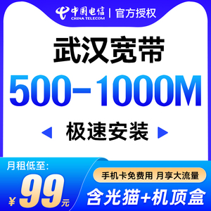 湖北省武汉电信宽带新装千兆光纤网络极速上门安装办理宽带套餐