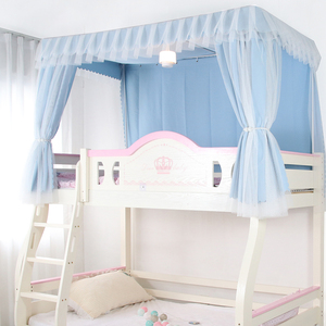 家用儿童床上铺遮挡帘子母床高低床双层床上下铺遮光床帘公主蚊帐