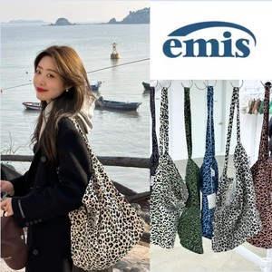韩国EMI帆布包宋慧乔同款豹纹包出游布包单肩斜跨购物袋时尚包包