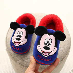 迪士尼儿童棉拖鞋包跟可爱冬季居家防滑小中大童男童女童宝宝棉鞋