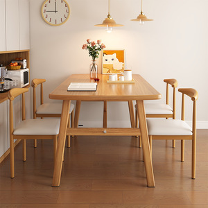 餐桌小户型家用长方形吃饭桌子简易出租屋用出租房省空间餐桌一体