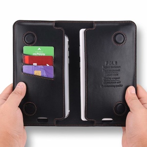 长款双手机包适用苹果华为两部台收纳皮套通用钱包插卡手拿磁吸扣