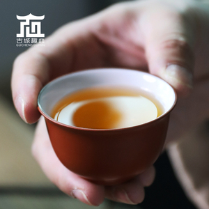 古城趣皿紫砂朱泥主人个人品茗杯家用小巧可养茶杯50ML工夫茶具杯