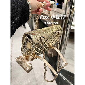 【Fox小狐狸工作室】金色漆皮双肩背包女2024年早春新款现货发售
