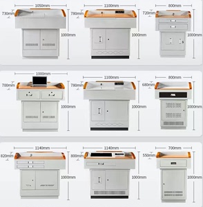 多媒体讲台钢制多功能演讲台学校教室讲台中控台课桌椅台支持定制