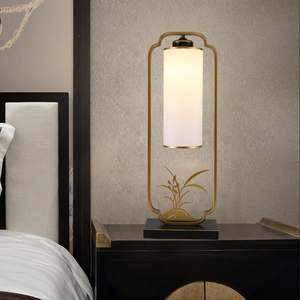 新中式台灯卧室床头灯led现代复古禅意结婚客厅书房创意装饰铁艺