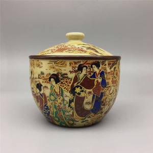 景德镇陶瓷 粉彩异国风情人物侍女茶叶罐 古董瓷器 老货 仿古收藏