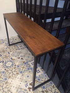 美式现代铁艺复古玄关台门厅墙边中式实木欧式简约长条案小窄桌子