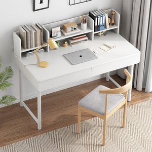 台式家用书桌书架一体办公桌子卧室带抽屉电脑桌学生写字桌学习桌