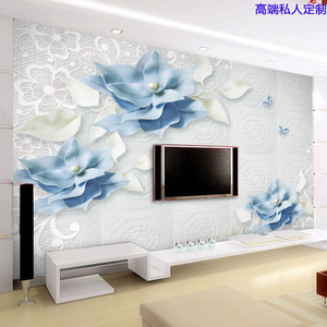 北欧电视背景墙壁纸现代简约大气浮雕墙纸壁画8d立体客厅沙发墙布