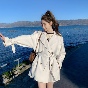 白色英伦风气质风衣外套女春2024新款韩版小个子百搭时尚高端大衣