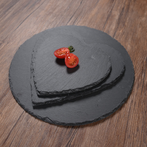 黑色石板岩石板岩餐盘创意日式寿司石盘餐具托盘西餐牛排石头盘子