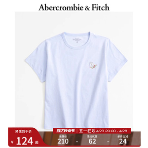 AF女装 24春夏新款时尚休闲小麋鹿修身圆领纯色短袖T恤 358162-1