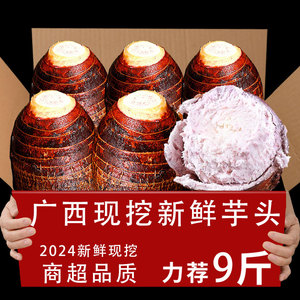 广西荔浦新鲜大芋头9斤农家特产紫藤毛芋头香芋槟榔芋蔬菜包邮10