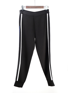 设计师侧边双拼色防水拉链设计科技舒适空气层弹力休闲裤运动裤女