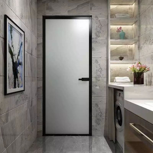 超窄30边套卫生间厕所门铝镁合金边套钢化玻璃门浴室折叠门定做