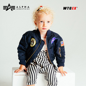美国ALPHA阿尔法NASA太空总署儿童飞行保暖夹克外套童装棉衣棉服