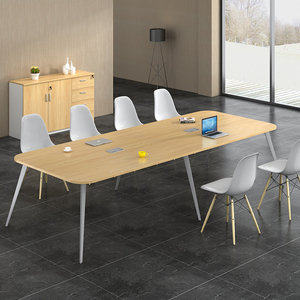 长方形会议桌工作台钢架培训桌洽谈桌小型板式简约现代长桌椅组合
